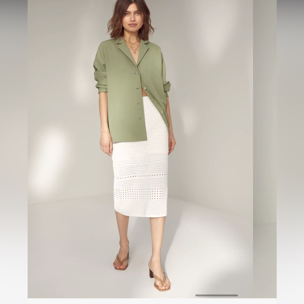 Aritzia White Midi Skirt